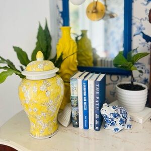 Vintage Ceramic Yellow Jar / Vase